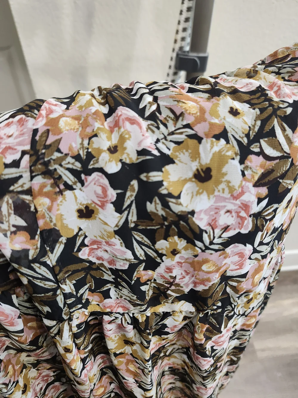 Astr Floral Maxi Dress in Black with Pink & Green Print - Picture 5 of 8